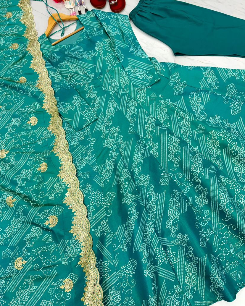 TWO TONE BANARSI SILK ANARKALI