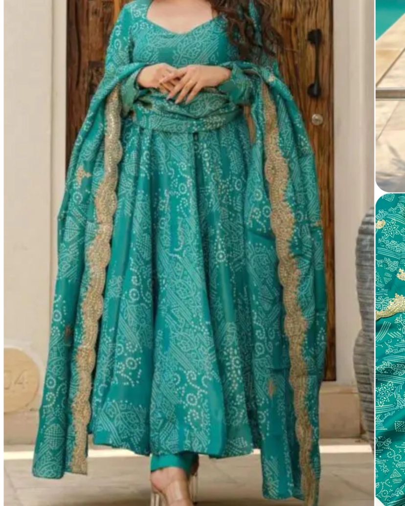 TWO TONE BANARSI SILK ANARKALI