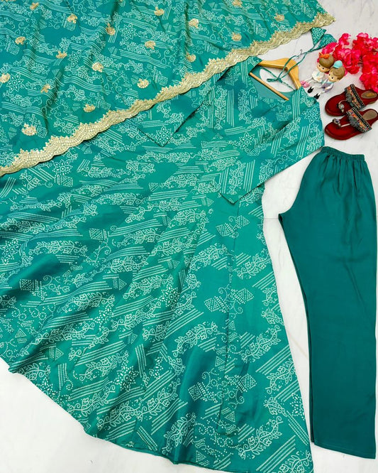 TWO TONE BANARSI SILK ANARKALI